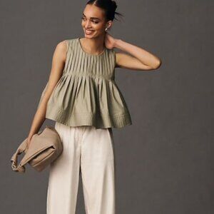 Elegant Olive Green Sleeveless Top